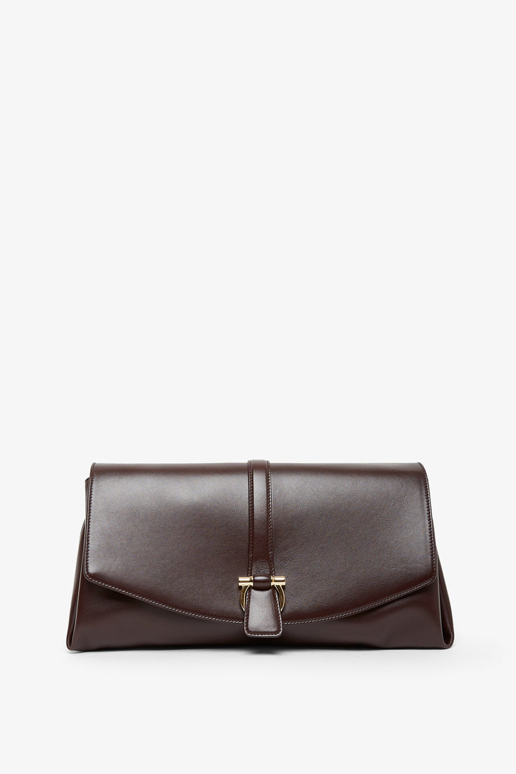 Front flap burgundy crossbody bag