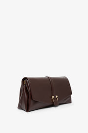 Front flap burgundy crossbody bag