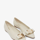 Zea white leather ballerinas