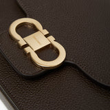 Dubble gancini flap dark brown