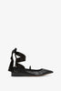 Ankle ribbon black ballet flats