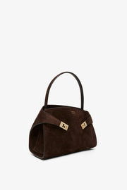 Hug small brown suede shoulder bag