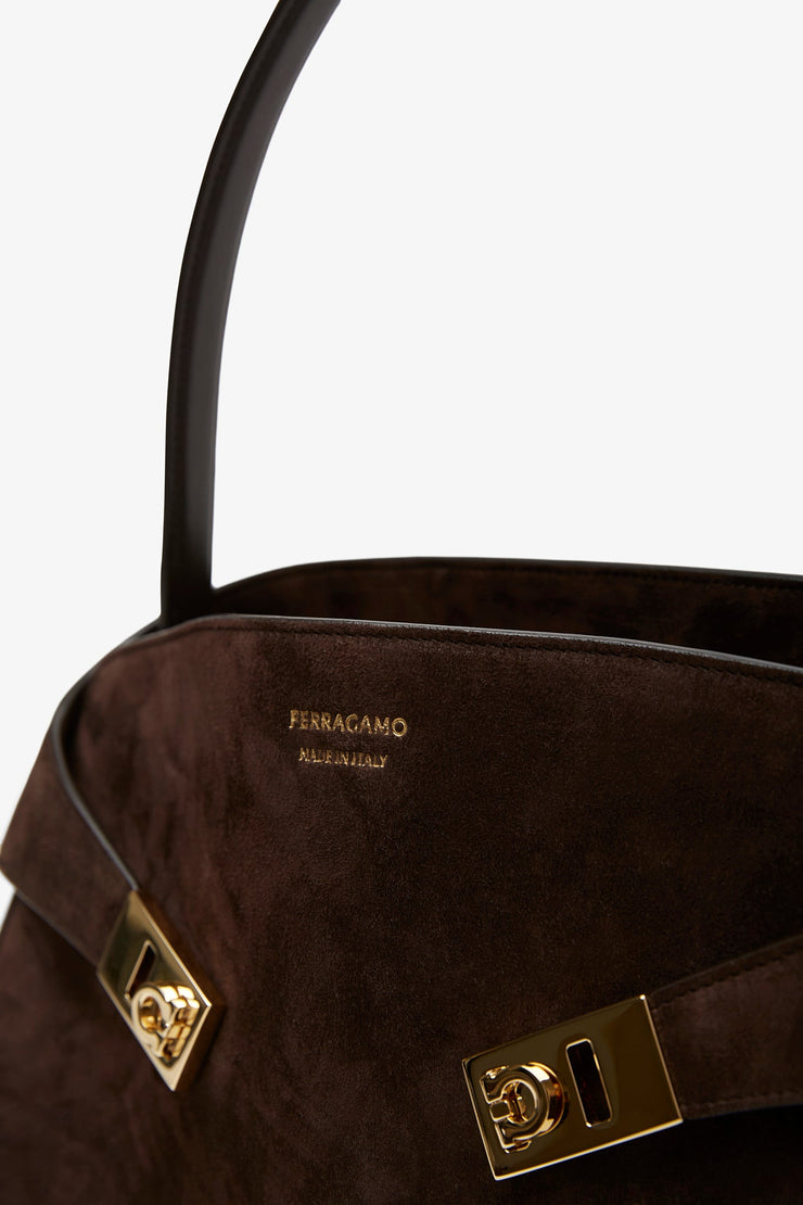 Hug small brown suede shoulder bag