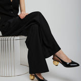 Tessie 70 black sling pumps