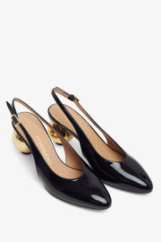 Tessie 70 black sling pumps
