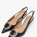 Sara 40 black sling pumps