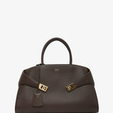 Hug M brown bicolor top handle bag