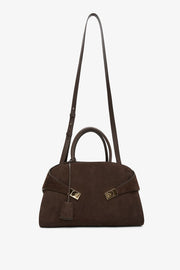 Hug M brown suede top handle bag