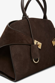 Hug M brown suede top handle bag