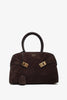 Hug small brown suede top handle bag