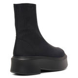Zipped I navy canvas ankle boots