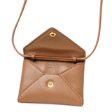 Mini Envelope taupe leather shoulder bag