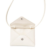 Mini Envelope ivory white leather shoulder bag