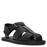 Fisherman black crepe sandals