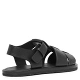 Fisherman black crepe sandals