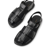 Fisherman black crepe sandals