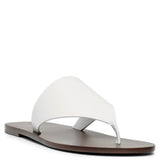 Avery white leather thong sandals