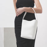 Small N/S park white leather tote bag