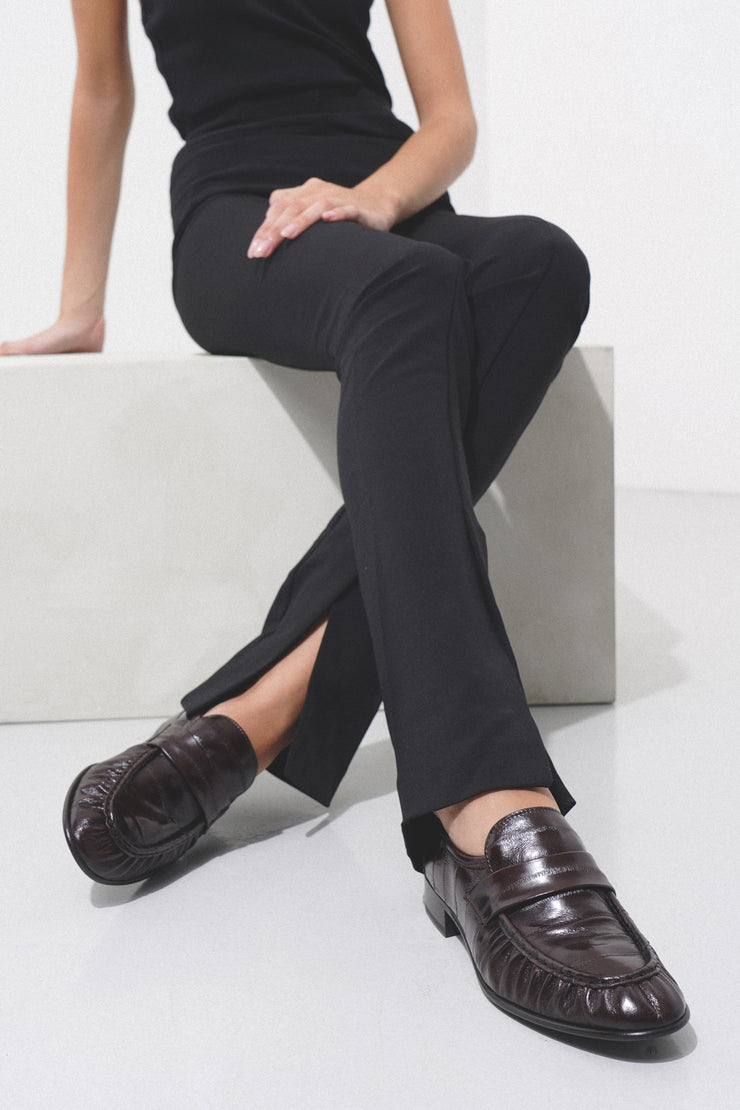 Soft brown eel loafers