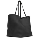 XL Park tote black matte grain bag