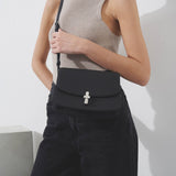 Sofia 8.75 crossbody black matte grain bag