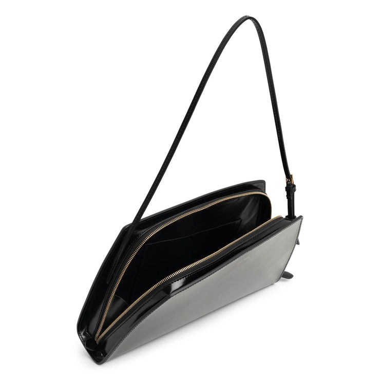 Dalia baguette black polished calf bag