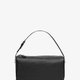 90's black small grain leather bag