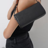 90's black small grain leather bag
