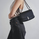 Sofia 8.75 black leather shoulder bag