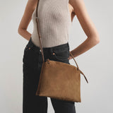 Nu Twin sporty beige suede bag