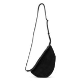 Slouchy banana small black suede shoulder bag