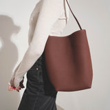 Medium N/S park brown leather tote bag