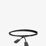 Belt end B black leather belt