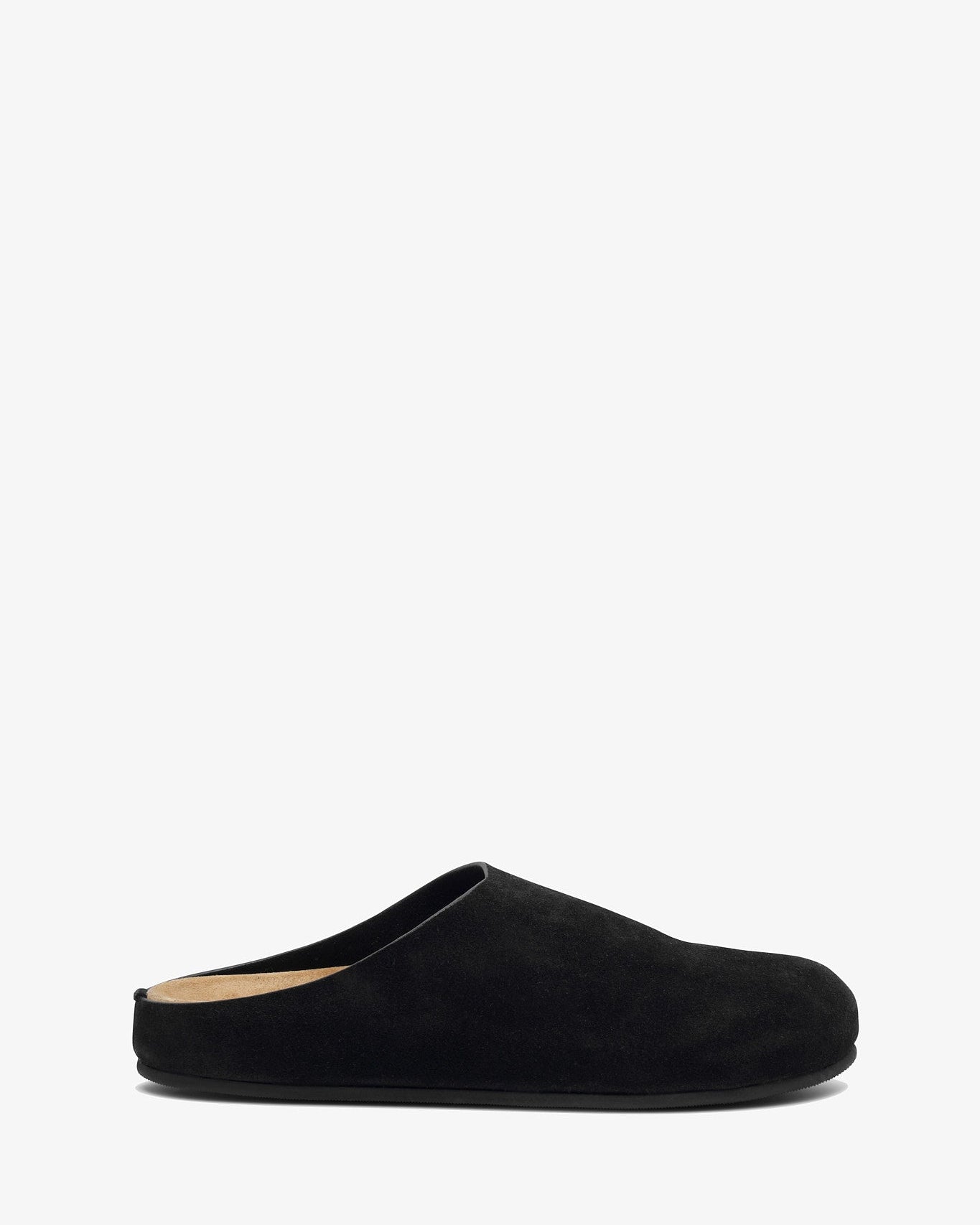 Black slipper on a white background