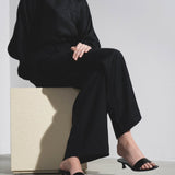 Combo kitten black leather mules