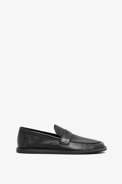 Cary black leather loafers