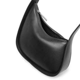 Half moon black leather bag