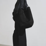 Large N/S black nubuck tote bag