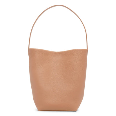 Medium N/S brown leather tote bag