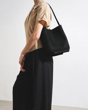 Medium N/S black nubuck tote bag