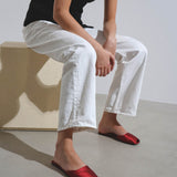 Milla red satin flats
