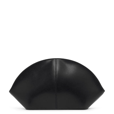 Mel black leather clutch