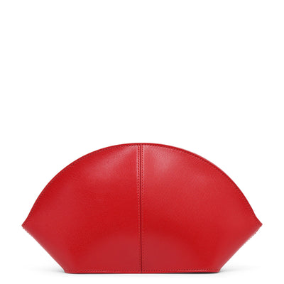 Mel red leather clutch