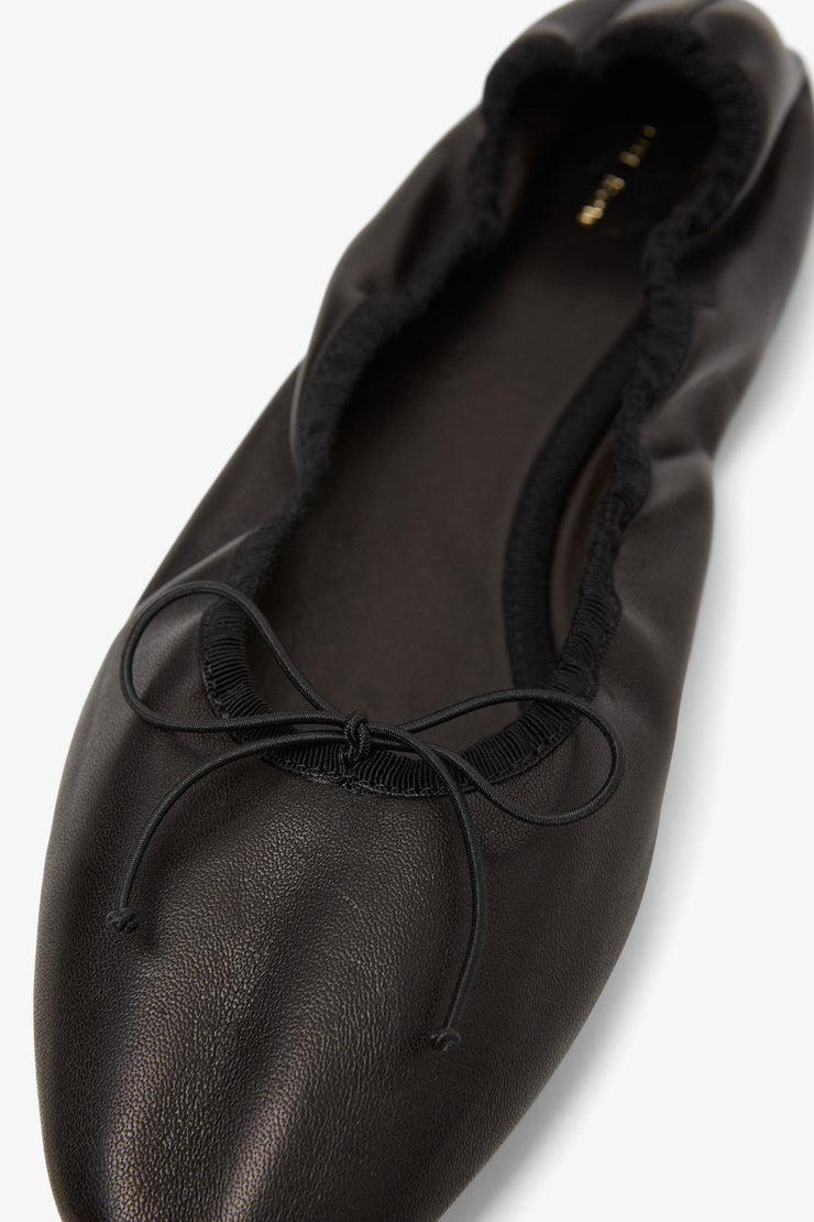 Awar black leather ballerina flats