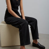 Novus black leather moccasin