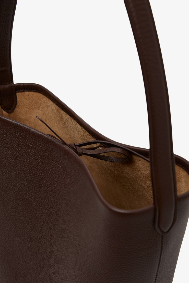 Medium N/S burgundy leather tote bag