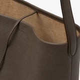 Medium N/S taupe leather tote bag