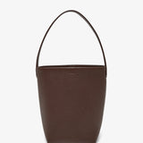 Small N/S burgundy leather tote bag