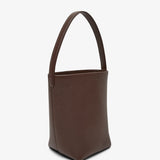 Small N/S burgundy leather tote bag