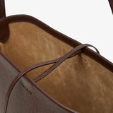 Small N/S burgundy leather tote bag